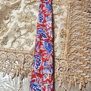 Rare Brand New Red and Blue Chaps 100% Silk Floral Tie